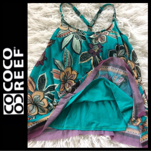 Coco Reef Mesh Layer Underwire Tankini Top - Picture 6 of 10